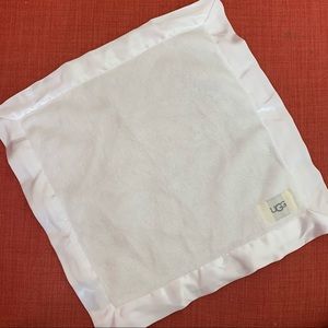 UGG white fleece baby blanket - 14” x 14” - new